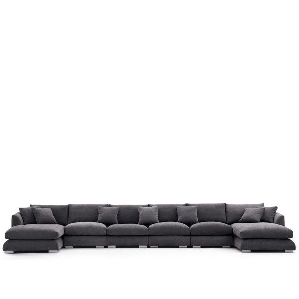 Valyou Furniture Contemporary Feathers U Shape Sectional Sofa with